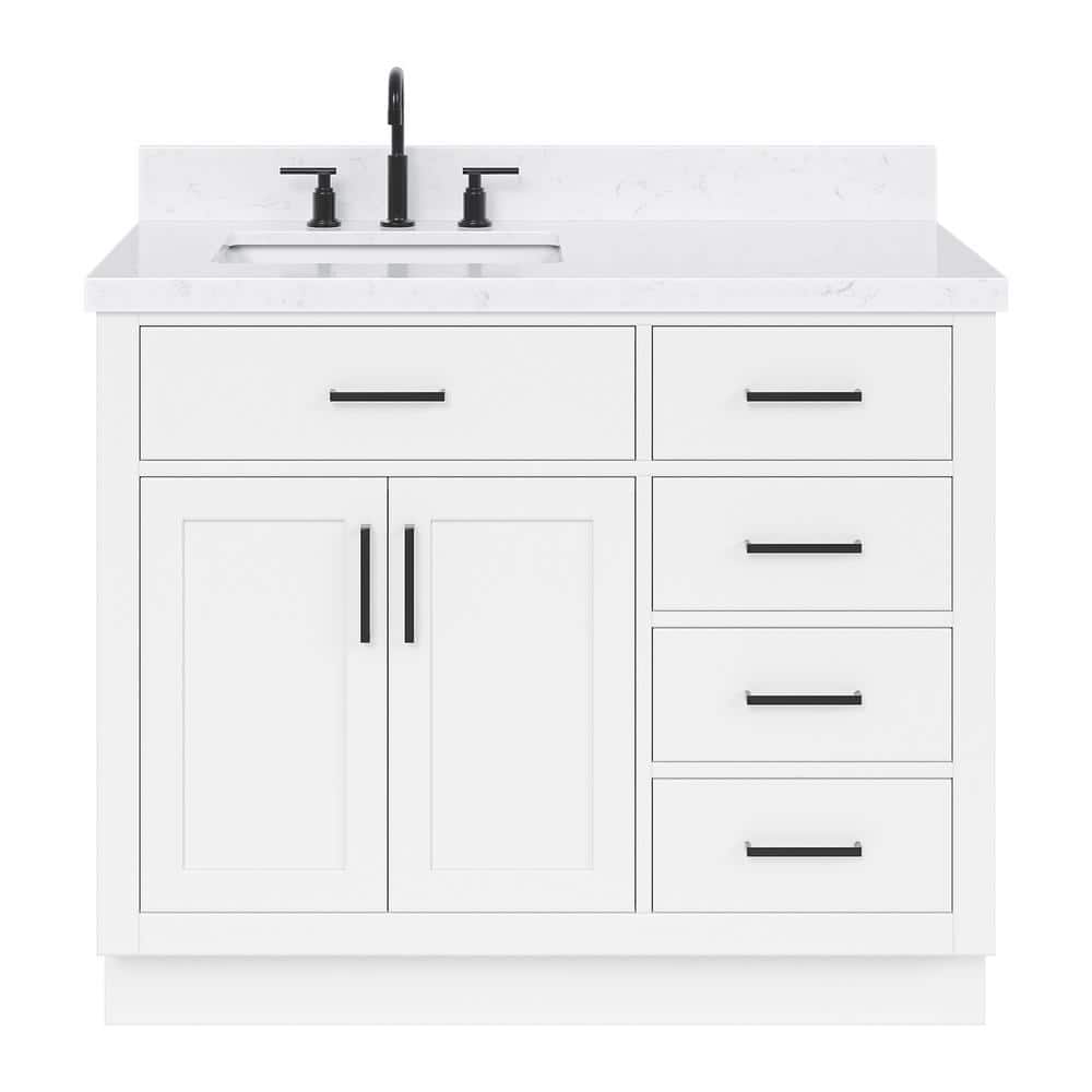 Hepburn 42" White Hardwood Freestanding Single Basin Vanity