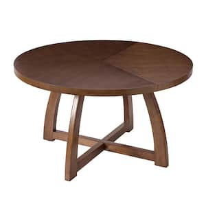 Ursula Walnut 54 in. Solid Wood Round Dining Table