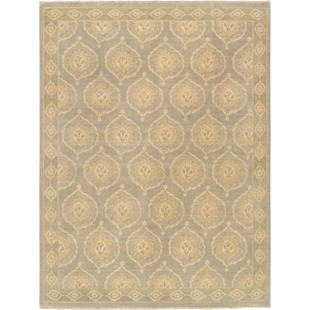 Pasargad Home Ottoman Green/Green 8 ft. x 10 ft. Geometric Lamb's Wool Area  Rug PCH-5 8X10 - The Home Depot