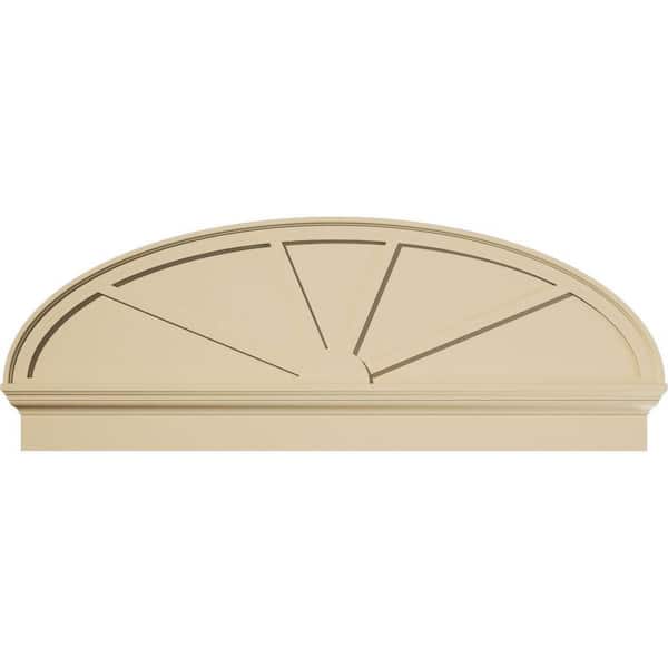 Ekena Millwork 56-in W x 20-7/8-in H x 2-3/4-in P Elliptical 4-SpokeSignature Urethane Combination Pediment, Primed Tan