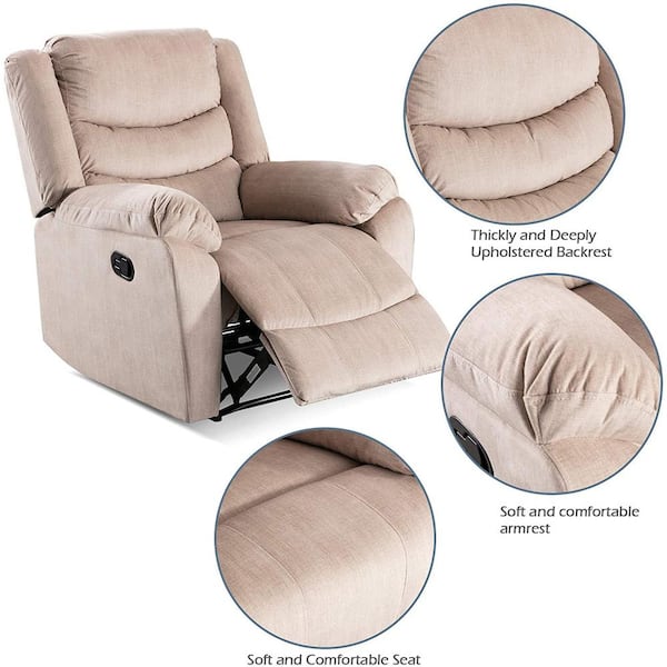 cream fabric recliner chair