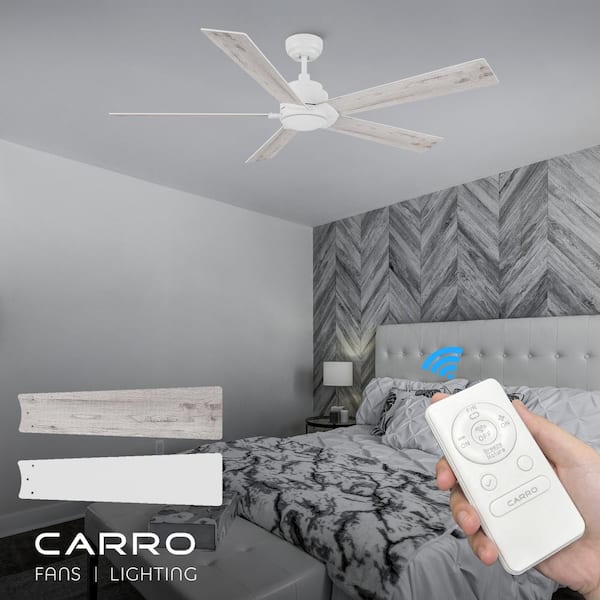 Welland 60 in. Indoor White 10-Speed DC Motor Ceiling Fan with Downrod and Remote Control