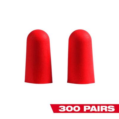 Red Disposable Earplugs (300-Pack) with 32 dB Noise Reduction Rating