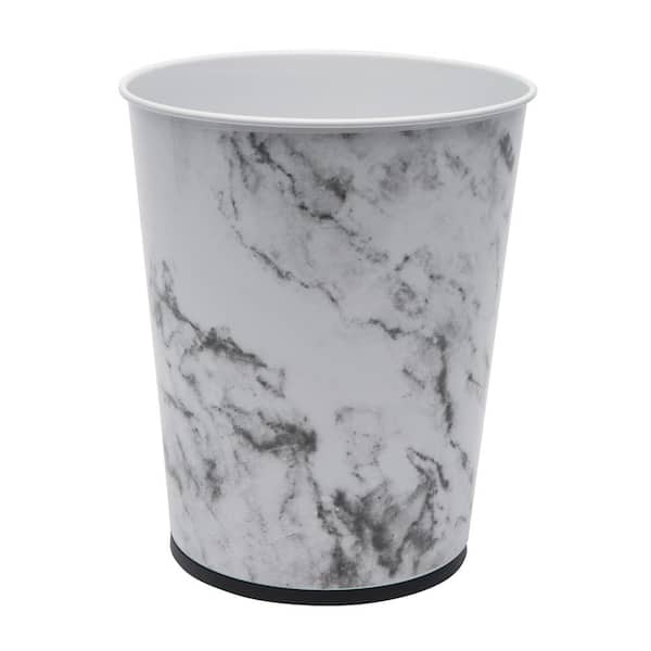 Bath Bliss Metal Trash Can in Marble