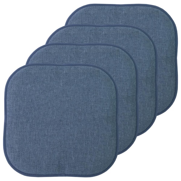 Sweet Home Collection Alexis Denim 16 in. x 16 in. Non Slip Memory Foam ...