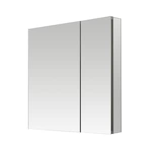 Royale 36 in W x 36 in. H Rectangular Bi-view Medicine Cabinet with Mirror and 3X Removeable Magnifying Mirror