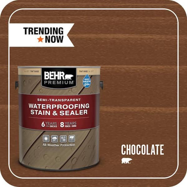 1 gal. #ST-129 Chocolate Semi-Transparent Waterproofing Exterior Wood Stain and Sealer