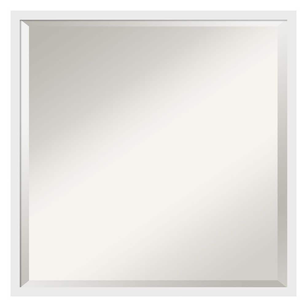 Incline White 21.5 in. x 21.5 in. Beveled Modern Square Wood Framed Bathroom Wall Mirror price history on PriceWatchPro