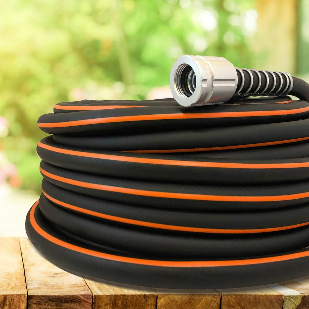 100 ft Black and Orange PVC Rubber Garden Hose