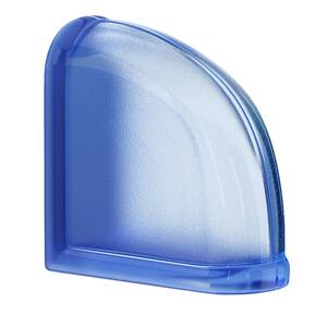 3 in. Thick Series 6 x 6 x 3 in. Curved End (1-Pack) Blueberry Mist Pattern Glass Block (Actual 5.75 x 5.75 x 3.12 in.)