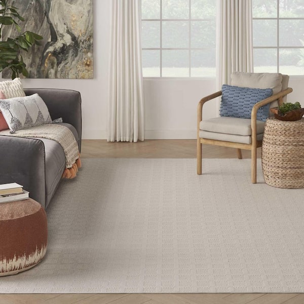 Desert Springs Blanc 9 ft. x 12 ft. Custom Area Rug with Pad
