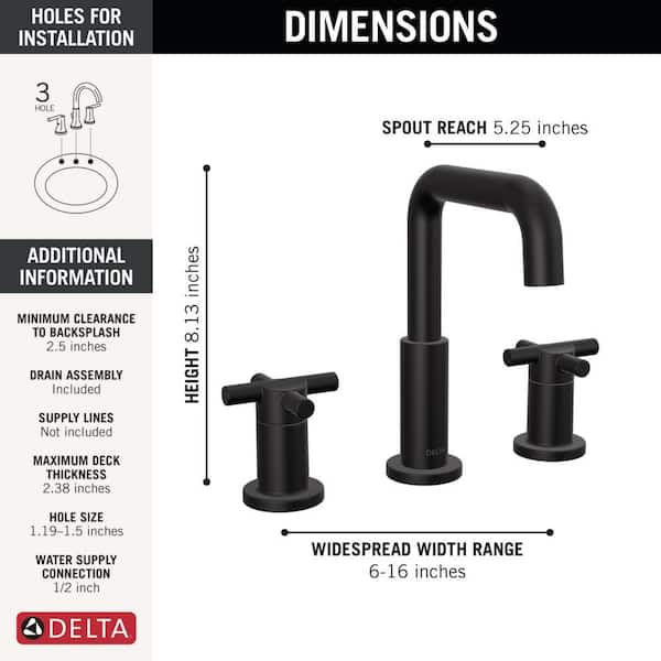 Delta Nicoli 8 in. Widespread Double Handle Bathroom Faucet in