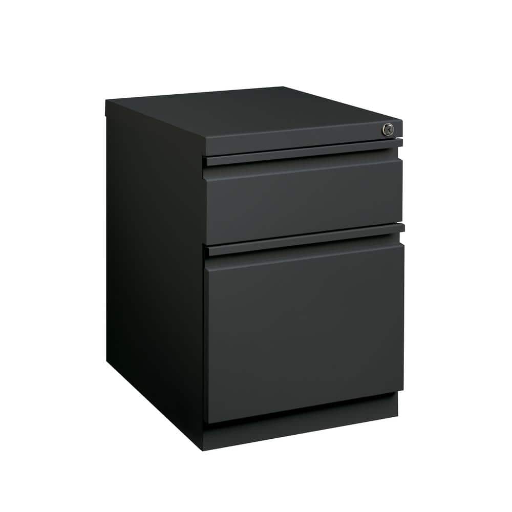 Charcoal Steel Mobile 2-Drawer Lockable File Cabinet
