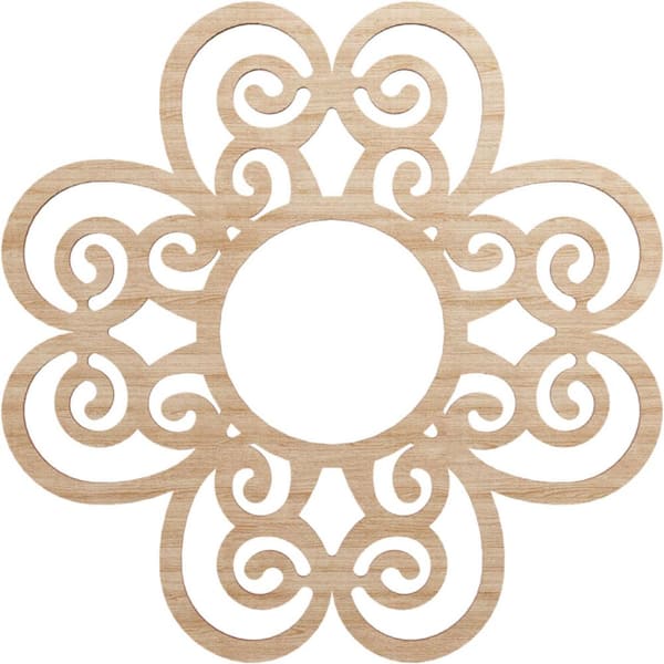 0.375 in. x 6.875 in. x 20 in. Wood Medallion Moulding