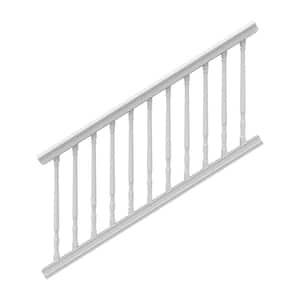 Bella Premier Series 6 ft. x 36 in. White Vinyl Stair Rail Kit with Colonial Balusters