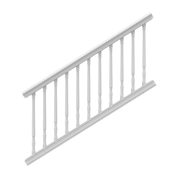 Barrette Outdoor Living Bella Premier Series 6 ft. x 36 in. White Vinyl Stair Rail Kit with Colonial Balusters