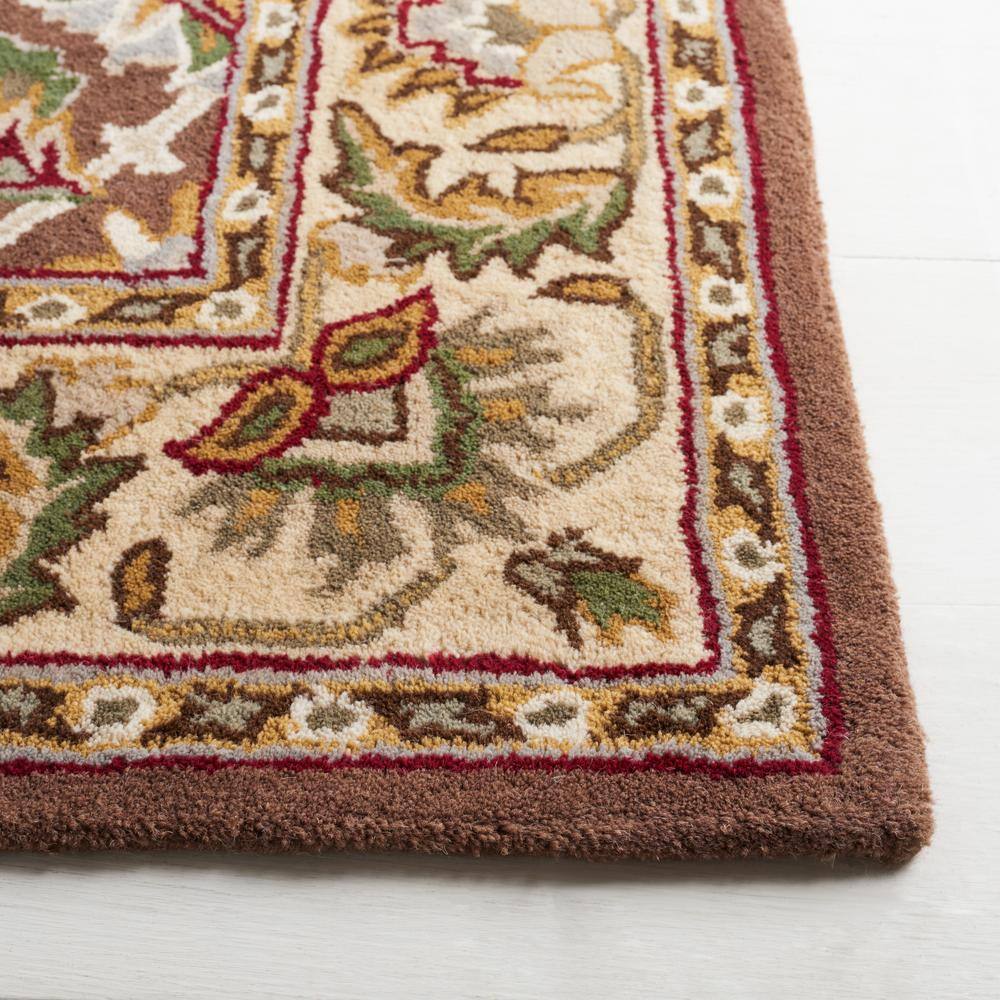 Ivory and Brown Hand-Tufted Wool 8' x 10' Area Rug