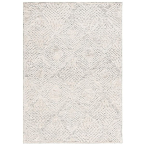 SAFAVIEH Textural 8 ft. x 10 ft. Gray/Ivory Diamond Area Rug