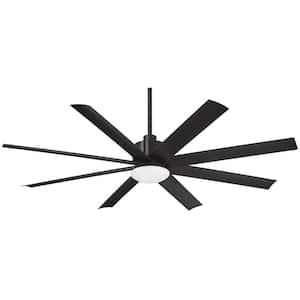 Slipstream 65 in. Integrated LED Indoor/Outdoor Coal Ceiling Fan with Light with Remote Control