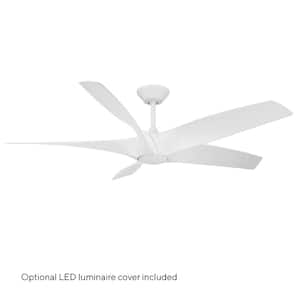Zephyr 5 62 in. Smart Indoor/Outdoor Matte White Standard Ceiling Fan with Selectable CCT Integrated LED and Remote