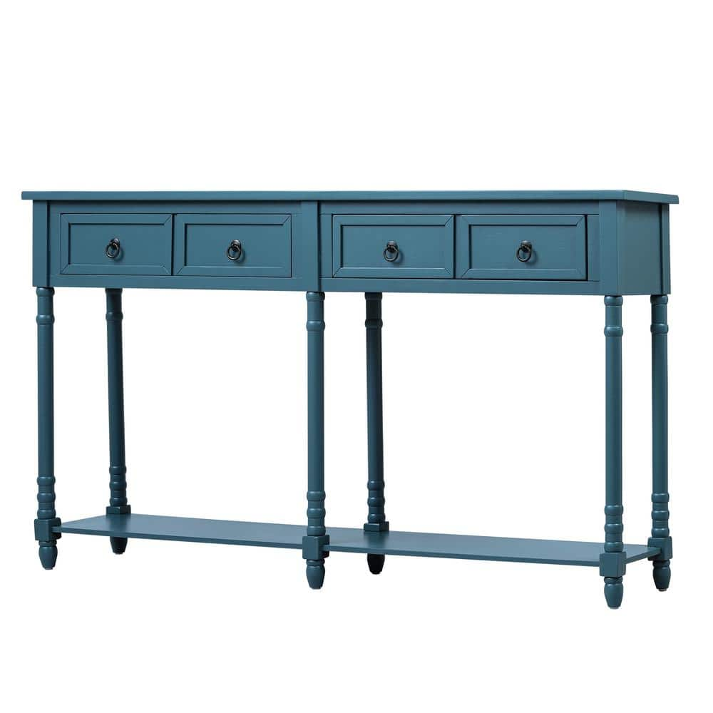 ANBAZAR Antique Navy Console Table Sofa Table With Storage For Entryway   Antique Navy Sideboards Buffet Tables Kz 027 M 64 1000 