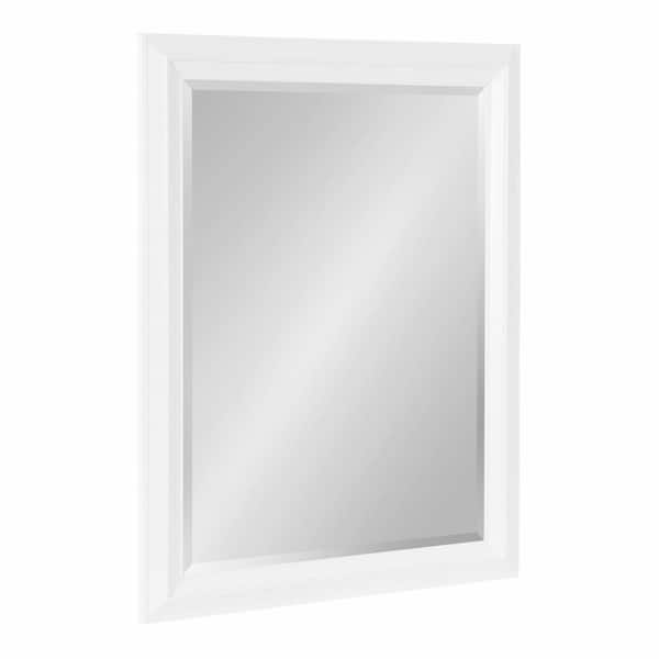 Kate and Laurel Whitley 22.00 in. W x 28.00 in. H White Rectangle Transitional Framed Decorative Wall Mirror