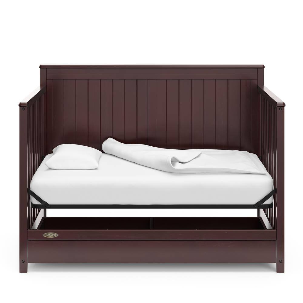 Hadley Espresso Painted Wood 4-in-1 Convertible Crib with Drawer
