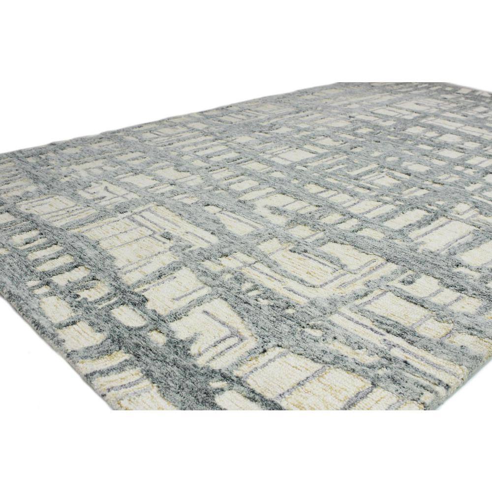Ivory and Gray Handmade Wool Tufted 8' x 10' Area Rug
