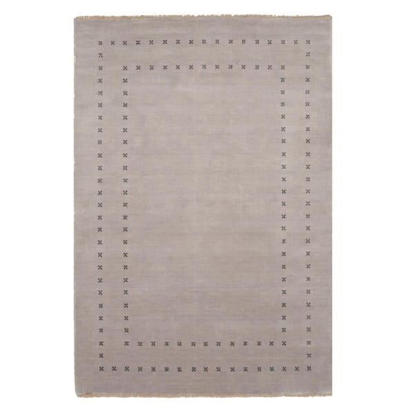 EORC Silver 9 ft. x 12 ft. Handmade Wool Transitional Lori Baft Area Rug