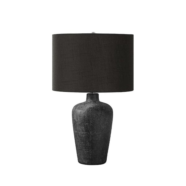 Lighting, Table Lamp, 24 in. H, Black Ceramic, Black Shade, Contemporary