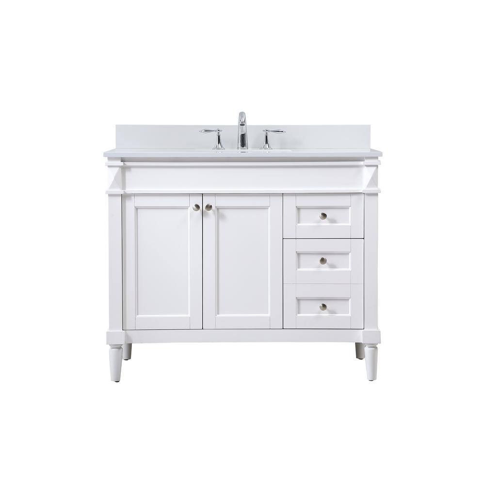 Simply Living 42 in. W x 21 in. D x 35 in. H Bath Vanity in White with Ivor