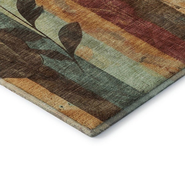 Mayfield Premium Machine Washable Abstract AMF1871 Wheat 10 ft. x 14 ft. Area Rug