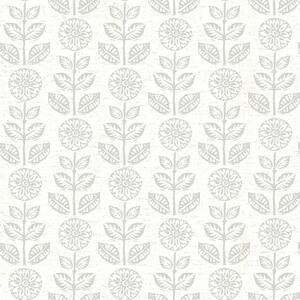 Dolly Light Grey Floral Light Grey Wallpaper Sample