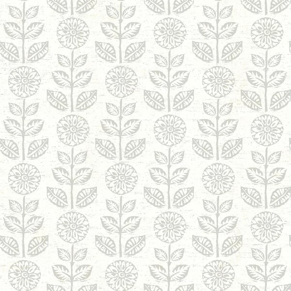 Chesapeake Dolly Light Grey Floral Light Grey Wallpaper Sample