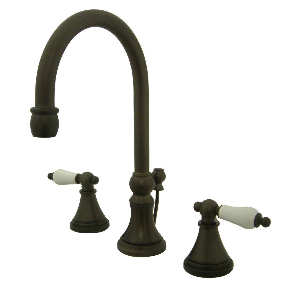 Kingston Brass Governor 8 in. Widespread 2-Handle Bathroom Faucet in ...