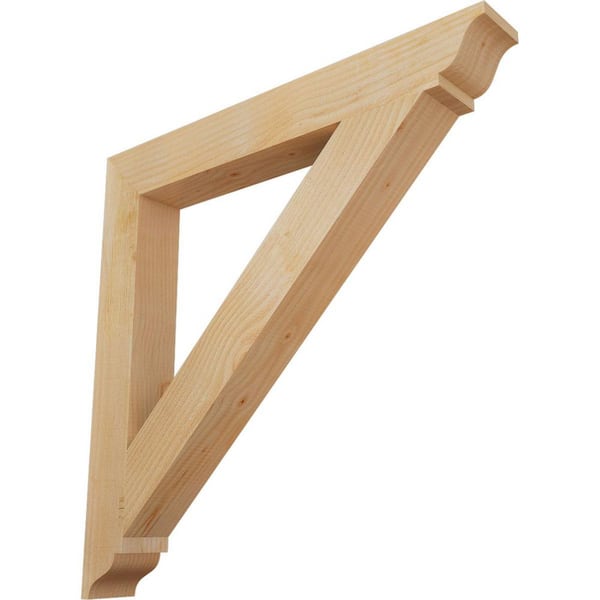 Ekena Millwork 4 in. x 32 in. x 32 in. Douglas Fir Traditional Rough Sawn Bracket