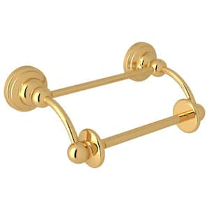 Edwardian Wall Mount Toilet Paper Holder in English Gold