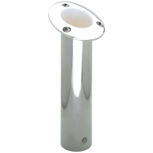 Attwood 15 Degree Open End Rod Holder Flush Mount in Stainless Steel-White  66363W7 - The Home Depot