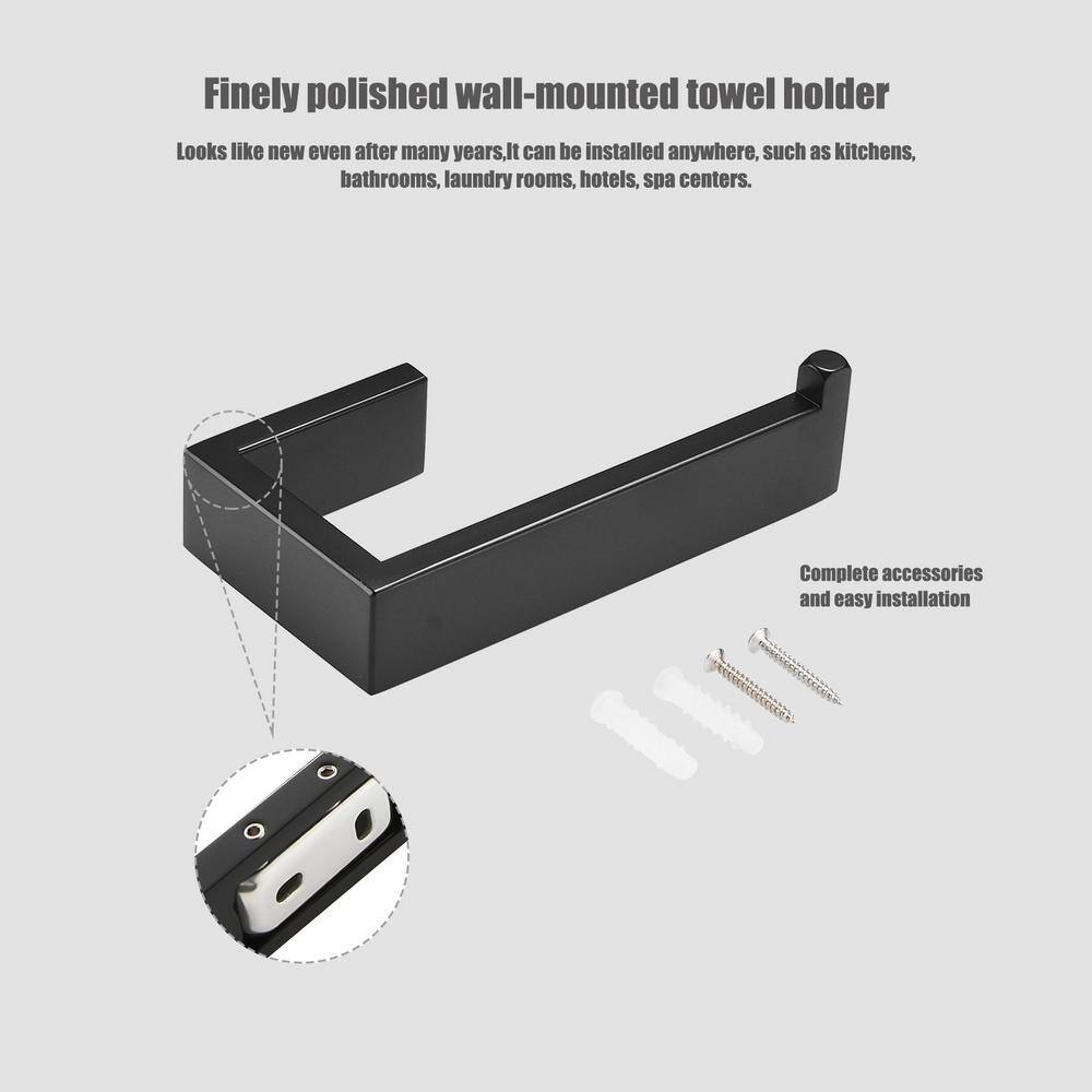 Matte Black Stainless Steel Wall Mounted Toilet Paper Holder