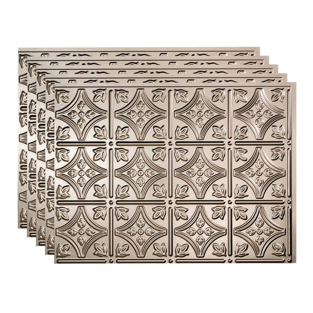 Fasade 18 in. x 24 in. Traditional 1 Brushed Nickel ( Vinyl Backsplash