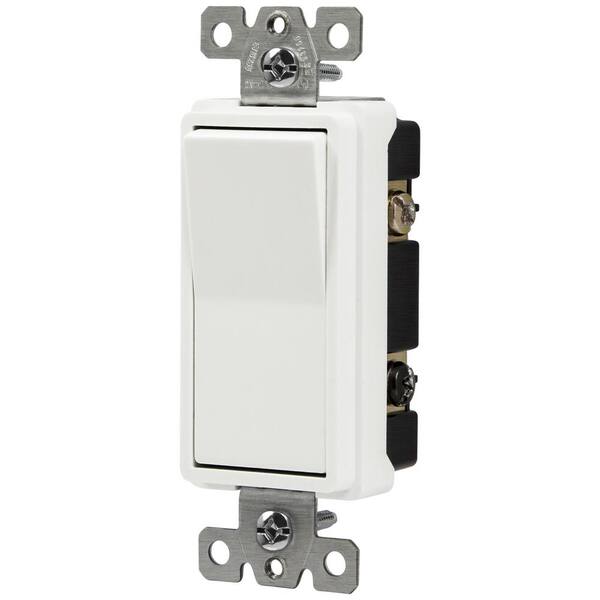 Hubbell 15/20-Amp 3-way White Rocker Residential/Commercial Light Switch Hubbell 15/20-Amp 3-way White Rocker Residential/Commercial Light Switch