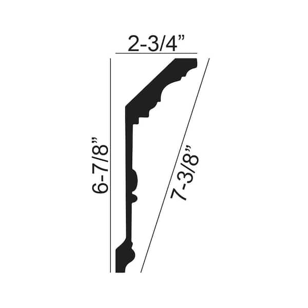 American Pro Decor 2-3/4 in. x 6-7/8 in. x 96 in. Grapevine Polyurethane Crown Moulding Pro Pack 16 LF (2-Pack)