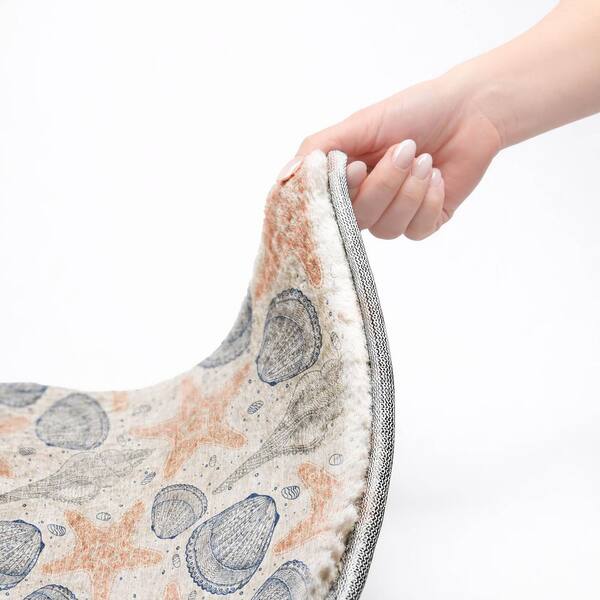 Dream Shag Premium Machine Washable Abstract ADS183 Peach 2 ft. x 7 ft. Runner Rug