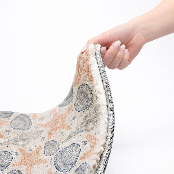 Dream Shag Premium Machine Washable Abstract ADS183 Peach 3 ft. x 4 ft. Area Rug