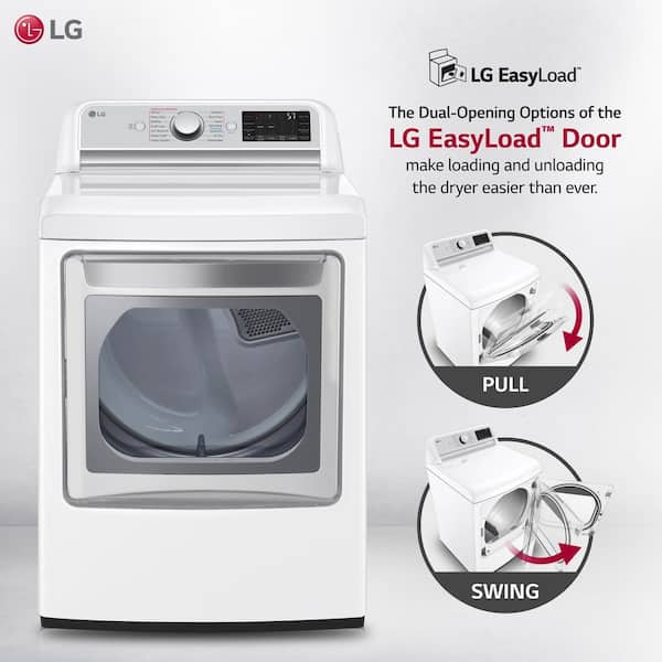 LG 27 in. 7.3 cu. ft. Smart Gas Dryer with Sanitize Cycle, TurboSteam  Technology & Sensor Dry - White