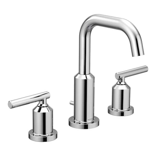 MOEN Gibson 8 in. Widespread 2-Handle High-Arc Bathroom Faucet Trim Kit in Chrome (Valve Not Included)