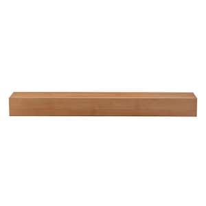 6 in. D x 8 in. W x 60 in. L Natural Pine Wood Corner Mounted Mantel Floating Shelf