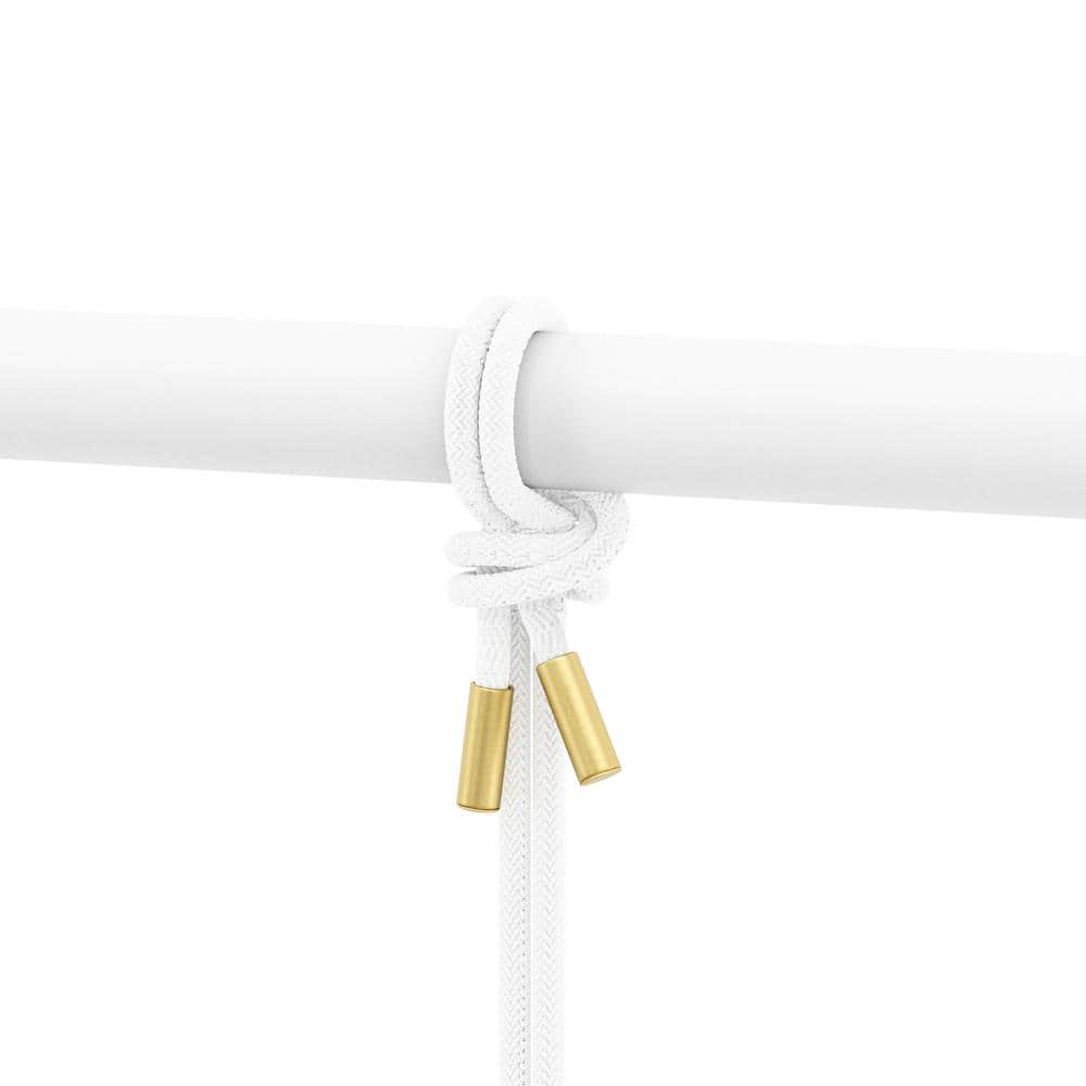 Triflora Adjustable White/Brass Indoor/Outdoor Hanging Planter