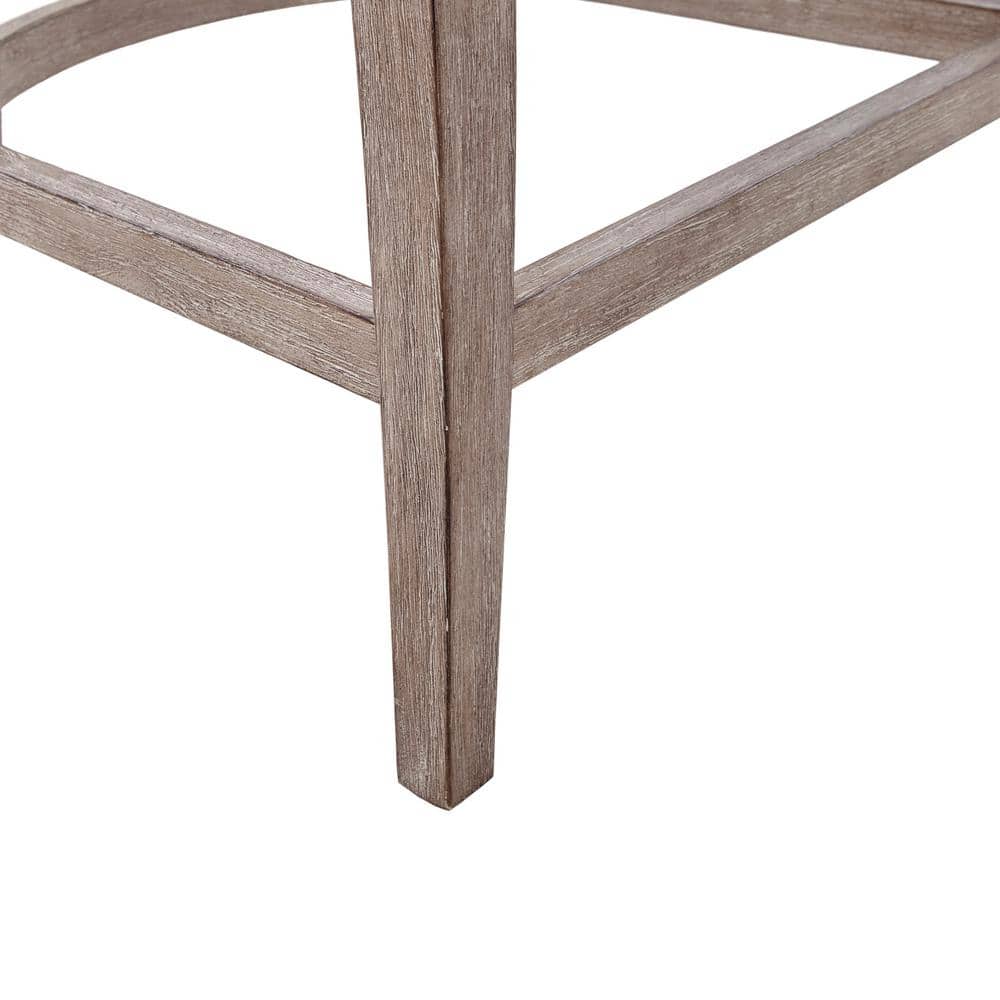 Gray Wood and Metal Backless Counter Stool with Graduated Legs