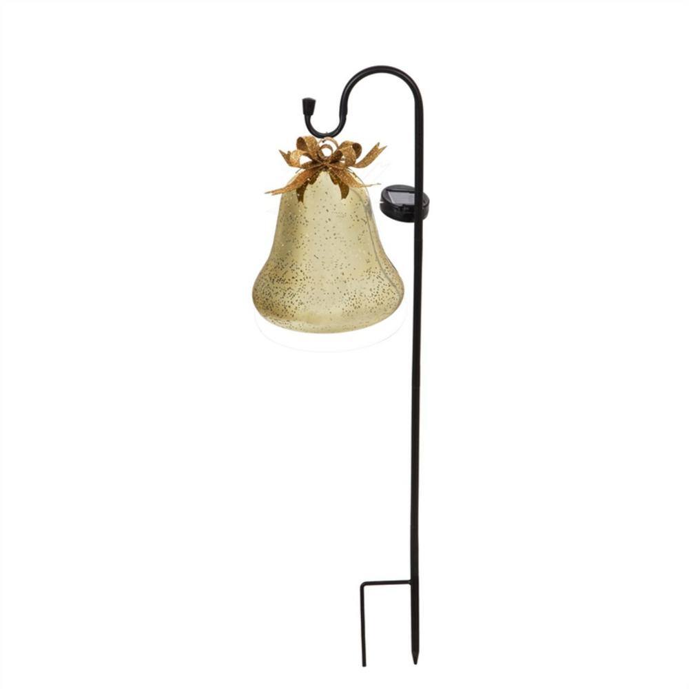 UPC 746851000409 product image for Evergreen Gold 31 in. Lighted Bell with Shephard's Hook Garden Stake | upcitemdb.com